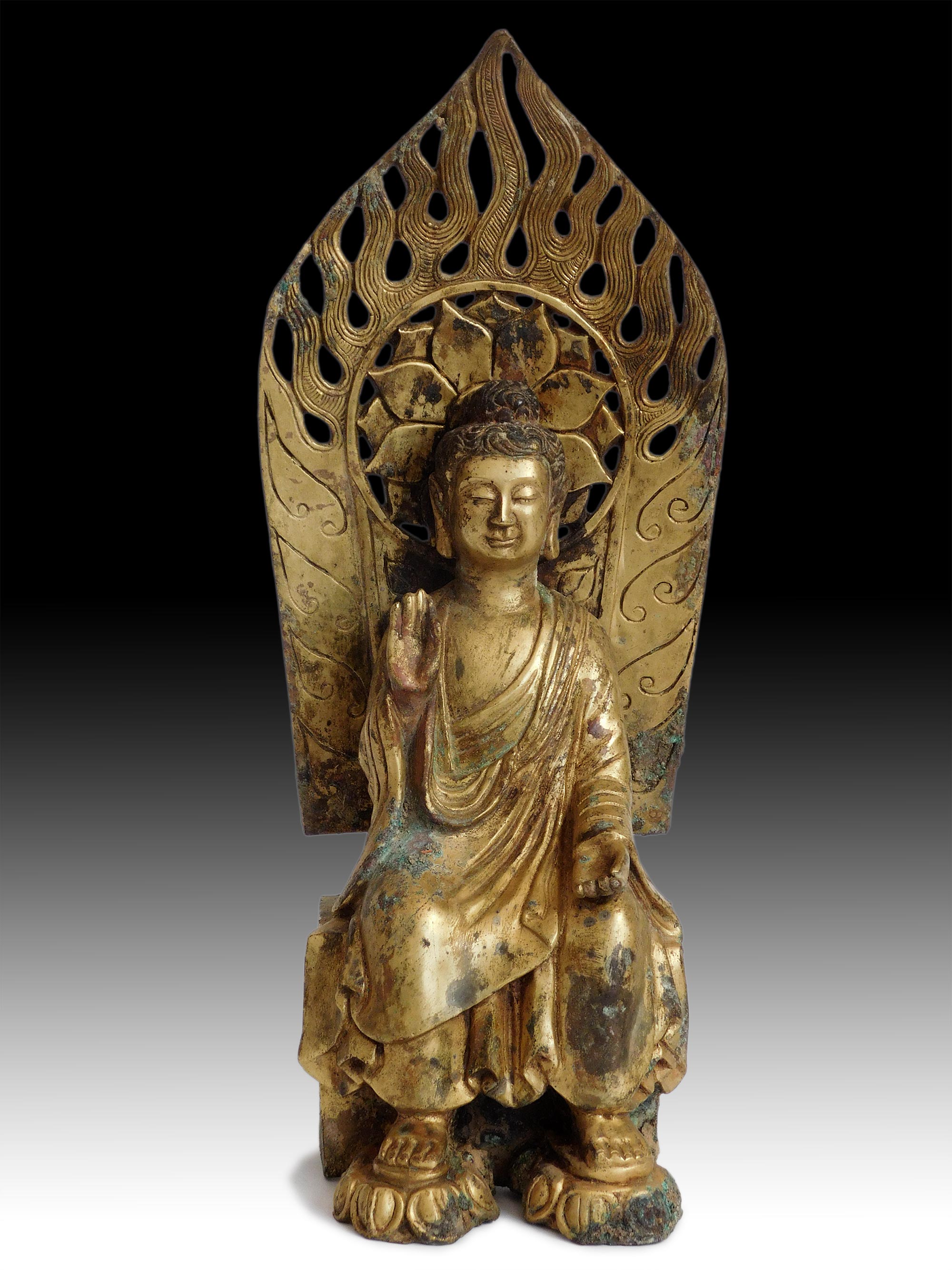 Antique Gilt Bronze Pensive Maitreya