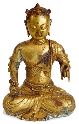 Tang Gilt Bronze Manjushri Buddha