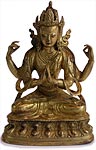 Gilt Bronze Chenrizig Statue