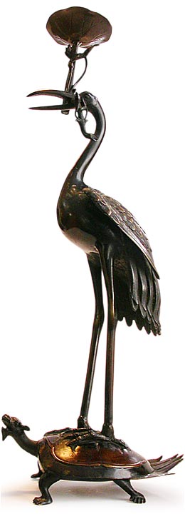 Minogame Crane Candlestick