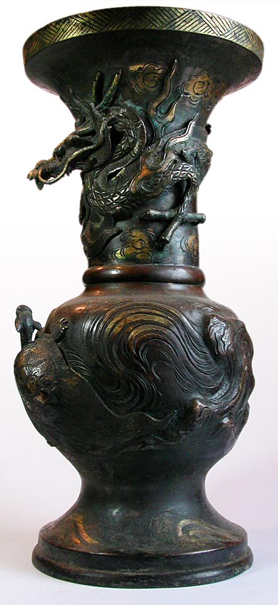 Edo Bronze Dragon Censer lt