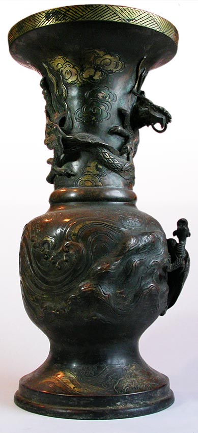 Edo Bronze Dragon Censer rt