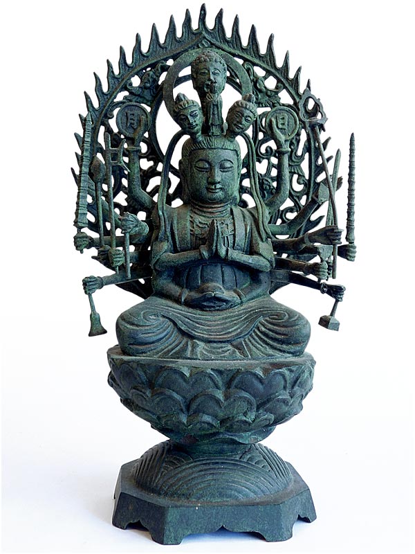 Thousand-Armed Guan Yin Compassion Goddess Vintage Chinese Bronze Chenrezig Buddha 千手觀音