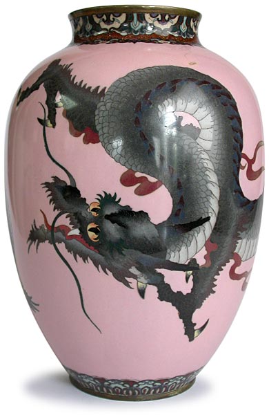 Meiji Dragon Cloisonne Vase