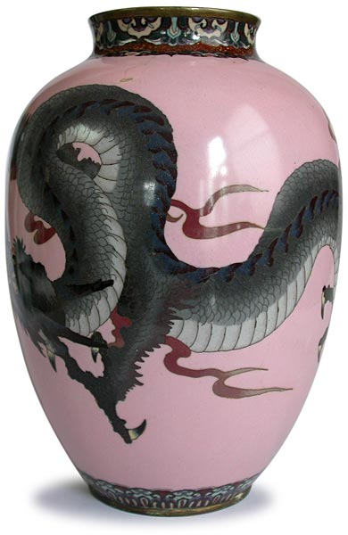 Meiji Dragon Cloisonne Vase