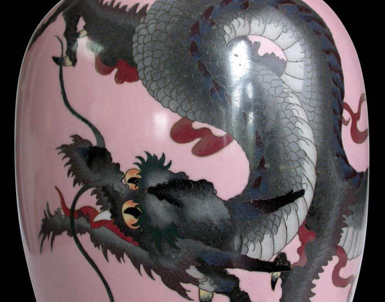 Meiji Dragon Cloisonne Vase