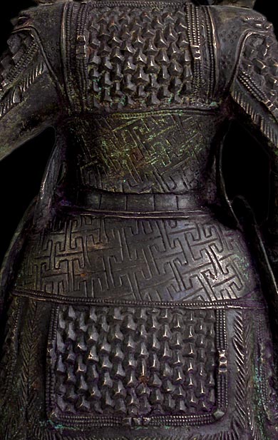 Ming Bronze Lokapala close-up