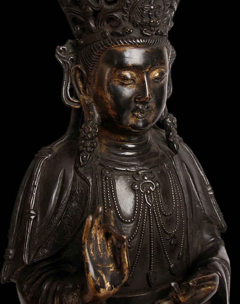 Ming Bronze Maitreya close-up