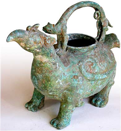 Archaic Bronze Bird Water Kettle