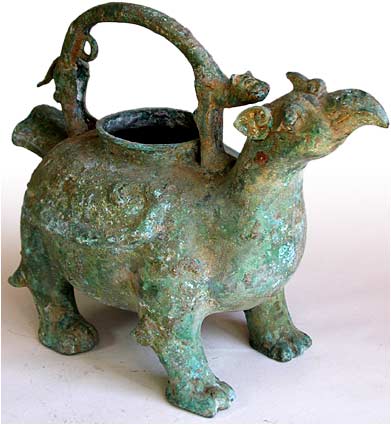 Archaic Bronze Bird Water Kettle