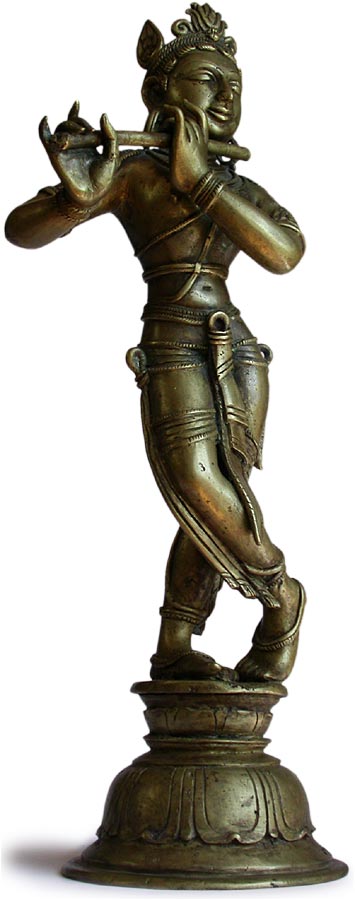 Hindu Bronze Krishna Venugopala rt
