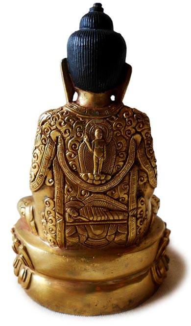 Gilded Bronze Amitabha Buddha back