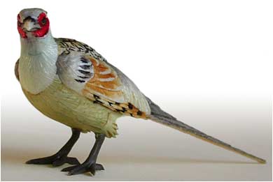 Polychrome Pheasant Okimono