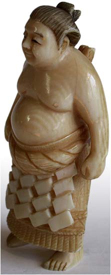 Sumo Wrestler Okimono lt