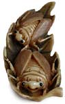 Cicadas on Leaf Netsuke