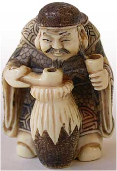 Wine Tasting Shojo Netsuke 