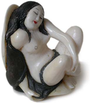 Pearl Diver Girl Sleeping inside Clam Shell Erotic Netsuke 