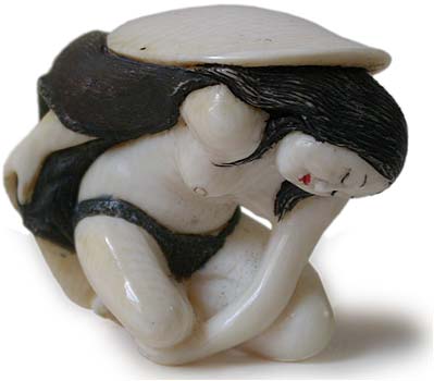 carved nude netsuke