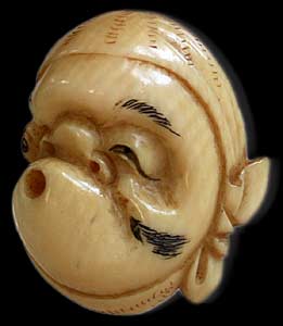 Hyottoko Mask Netsuke