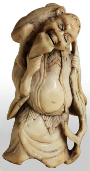 Gama Sennin Antler Netsuke