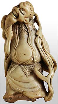 Gama Sennin Antler Netsuke