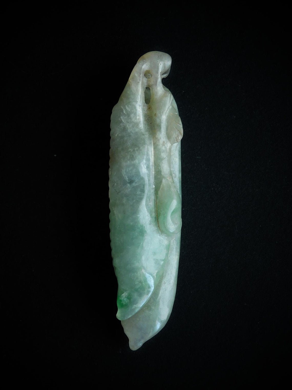 Jadeite Peapods Scholar Toggle Antique Chinese Fertility Jade Pendant 古董豆荚翡翠吊墜
