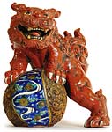 Antique Red Kutani Shishi