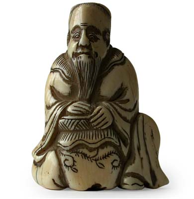 Sennin Wine Jug Netsuke 