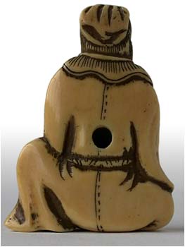 Sennin Wine Jug Netsuke  back