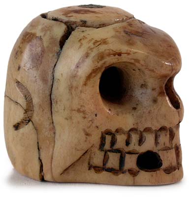 Skull Pill Box Netsuke rt
