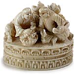 Sennins Catching Frog Child Netsuke