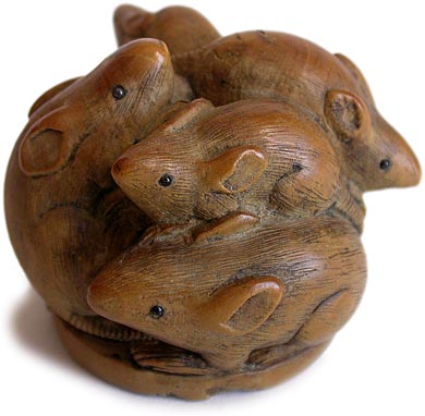 Six Mice Netsuke 
