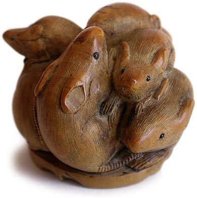 Mice Netsuke by Naokazu