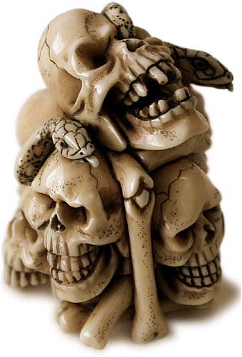 Snake on Six Skulls Netsuke
