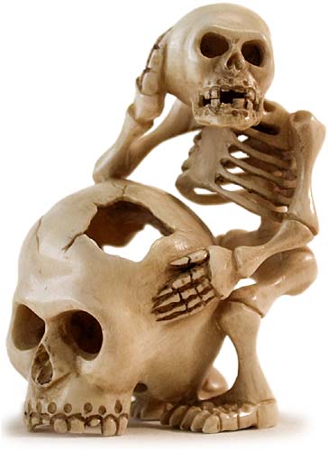 Skeleton Contemplates Death Netsuke