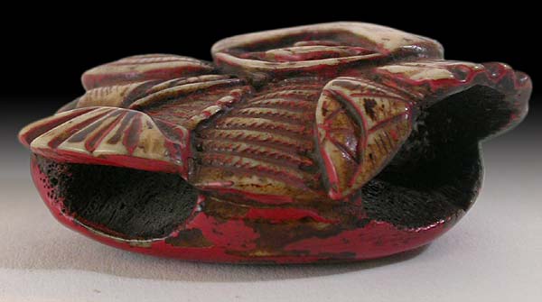 Antler Sea Shell Manju Netsuke side view