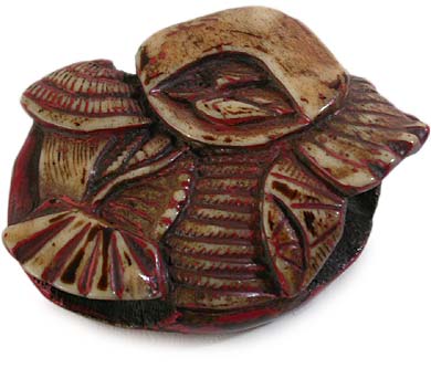 Antler Sea Shell Manju Netsuke top