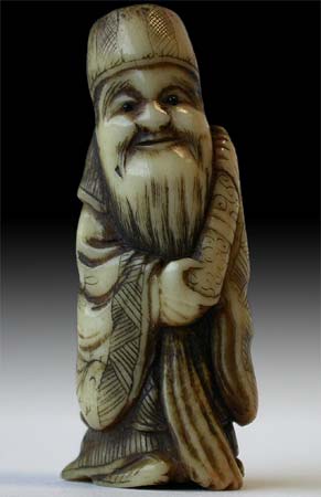 Antler Sennin Netsuke