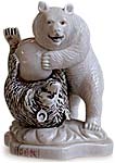 Wrestling Bears Netsuke