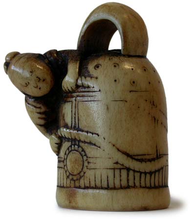 Benki Stealing Bell Stag Horn Netsuke