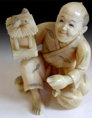 Bird Seller Netsuke