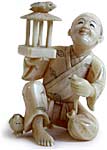 Bird Seller Netsuke