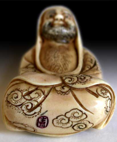 Meditating Bodidharma Netsuke