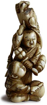 ShishiMai Lion Dance Netsuke