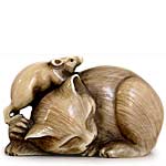 Cat and Mouse Netsuke