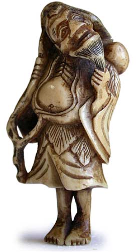 Chokaro Sennin Antler Netsuke