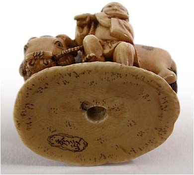  Cowherd Netsuke Signed Shumasa