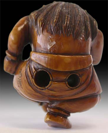 Dancing Oni Netsuke Sig Kizu