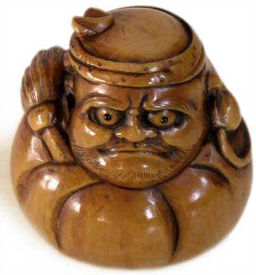 Roly Poly Daruma Netsuke Signed Mitsuhiro