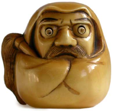 Popping Eyes Daruma Netsuke 